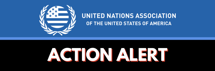 United Nations Association Action Alert graphic